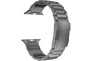 MaKTech Titan-Armbänder,Metallband mit Schildkrötenschnalle,Kompatibel mit Apple Watch Series 9/Ultra 2/SE/8/7/2023