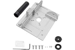 XMSZQU 3-teiliges Set Frästisch Einlegeplatte, Aluminium Frästisch für Oberfräse mit Halterung Fasenmoment, Tischfräse Einlegeplatte, Einlegeplatte Oberfräse für Oberfräse Fasenfräsen