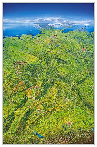 Preisvergleich Produktbild Deutschland Panoramakarte plano 148x97cm im Folienschlauch
