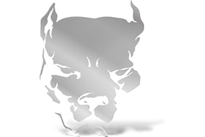 ERREINGE Sticker PITBULL ARGENTO Adesivo prespaziato in PVC per Decalcomania Parete Murale Auto Moto Casco Camper Laptop - cm 12