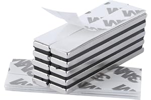 Yizhet 10 Pieza Imanes de Neodimio N52 Rectángulo Imán con Película Adhesiva para Refrigerador Foto Pizarra Blanca (60×10×3 mm)