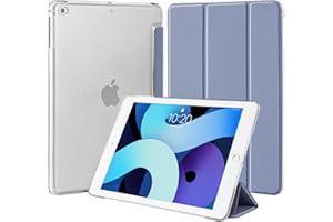 4UBonLife Custodia per iPad 6a /5a Generazione 9,7 Pollici 2018/2017, per iPad Air 1 2013/Air 2 2014 Cover Protettiva Rigida, Sottile e Leggera con Traslucida Posteriore Opaca Cover, Grigio Lavanda