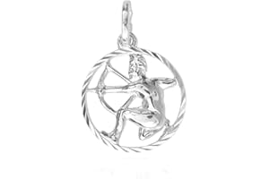 MY GOLD MyGold MOD-07068 - Ciondolo con segno zodiacale"Gavno", in argento Sterling 925, diamantato, Ø 12 mm