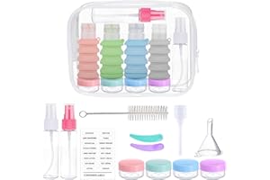 TEL CHARME * Reiseflaschen Zum Befüllen, Silikon Reiseflaschen 4er Set 110ml, Auslaufsichere Reise Container Reise Toilettenartikel Set, Nachfüllbare Flüssigkeitsbehälter für Shampoo Creme Spülung Körperpflege