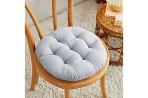 DOTBUY-SHOP Galette de Chaise Lot de 4, Coussin de Chaise Coussin de Sol Coussins de Siège, Coussins avec Rembourrage pour Chaises de Jardin Yoga Méditation (40cm/15.7’’,Gris)