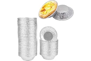 Clockjuan Mini-Kuchenformen, runde Kuchenformen, Aluminiumfolie, individuelle Servierpfanne zum Backen, 100 Stück