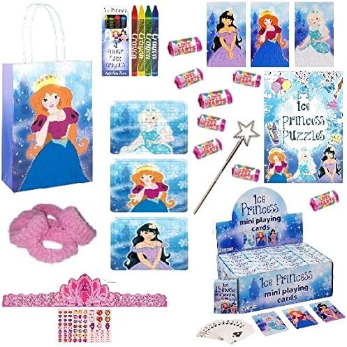 Pre Filled Paper Princess Party Goody Loot Bag with 9 Party Bag Fillers - Fantastic Value