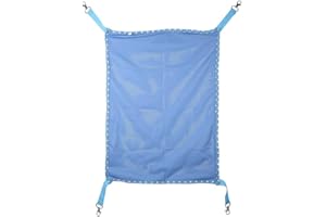 SHEENS Cat Cage Hammock, Summer Soft Pet Rest Sleepy Pad Breathable Mesh Hanging Bed for Cats Puppy Ferrets Rabbits Other Small Animals[L-blue]