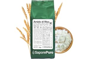 SaporePuro Amido di Riso Nativo 1000 g – 100% Italiano, Senza Glutine, Ideale per Cosmetica Naturale, Dolci e Salse