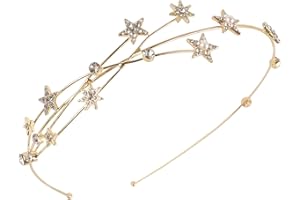 Bahan alamy Opaska na czoło z gwiazdkami, stras, perły, opaska na włosy, z pereł, stras, ozdoba głowy dla kobiet, dziewcząt, na wesele, imprezę