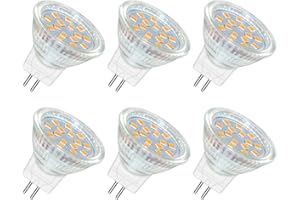 Akynite MR11 GU4 LED 2W ciepła biel 3000 k, 120° 250 lm, halogenowa MR11 10 W odpowiednik 20 W, AC DC 24 V 12 V wpuszczana lampa punktowa LED GU4 35 mm do kampera mebli, nieściemnialna, zestaw 6 szt