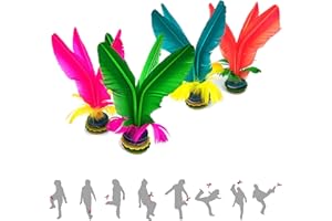 Jastown Volant de kick, volant de pied, Jianzi chinois, ballon de football en plumes assemblées, volant coloré pour exercice de pied, ballon de sport en plein air ou intérieur