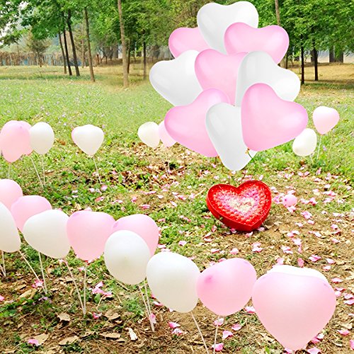 NUOLUX Hochzeit Luftballons,geformte Herz Luftballons für Party Dekoration, 50 Stück - 5