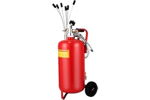 SucceBuy Bomba Extractora de Aceite 22,7 L Consumo de Aire 200 L/min Extractor de Aceite Neumático 8-10 bar con Asa Portátil y Ruedas Extractor Aceite para Automóvil/Motocicleta/Barco/Caravana