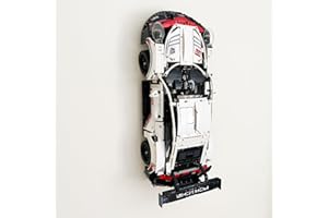 3Dudes & Dad Wall Mount Display Bracket compatible with LEGO® Technic Porsche 911 RSR - Custom Designed Storage Hook for Set 42096-3D Printed Plastic - Supplied With Mounting Hardware