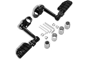 FOVPLUE Highway Peg Set,6" Adjustable Highway Bar Footpegs w/Mounts for Honda 1998-2000 GL1500,1997-2004 Valkyrie, GL1800,22-35mm 7/8'',1'',1.25'',1.3'' Engine Guards/Tubing, Gloss Black