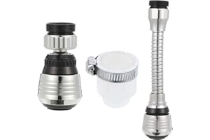 Opopark Estensione Rubinetto Prolunga Rubinetto Cucina Universale 360 ° Ugello Aeratore Rubinetto Doccetta per Lavandino Rompigetto Rubinetto Risparmio Idrico, 2 Modalità