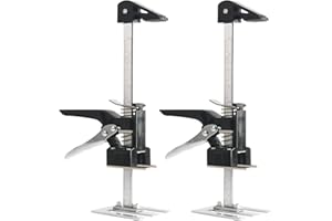ZMURED Labor Saving Arm 2PC 15.5 Inch Height Regulator Hand Lifting Tool，Lifter Jack for Installing Cabinets Door And Wooden Panel Lifting Cabinet Board Lifter, Upgrade Black Steel 2pc