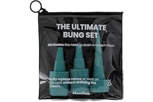 Heatlab The Ultimate Bung Set Plumbing Tools – Rubber Bung Radiator Draining Kit with 15 mm & 22 mm Bungs + DripStopper & Storage Bag – Header Tank Plumbing Tools and Equipment