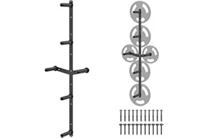 Kipika Estante de almacenamiento para discos de peso, organizador de construcción de acero duradero para placas olímpicas, capacidad de 1000 libras, ahorro de espacio para gimnasio en casa