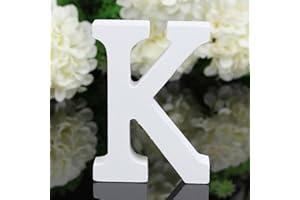 Freeas Dekorative Holz Buchstaben, hängende Wand 26 Buchstaben aus Holz Alphabet Wand Buchstaben für Kinder Baby Name Mädchen Schlafzimmer Hochzeit Geburtstag Party Home Decor-Briefe (K)