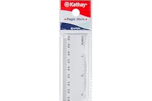 Kathay 86420200. Regla de Plástico, 30cm, Transparente, Perfectas para Uso Escolar