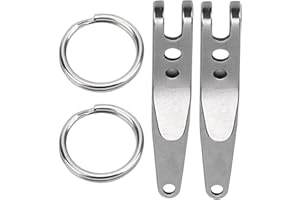 FILFEEL 2 Szt. Zewnętrzny Zaczep do Paska z Brelokiem, Kieszonkowy Klips ze Stali Nierdzewnej, Uchwyt na Klucze, Latarki, Noże, Niszczarki