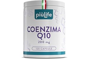 +LIFE Coenzima Q10 200mg PiùLife – 1 al giorno – CoQ10 da Ubiquinone, Antiossidante Antiage, Integratore Pelle e Sistema Immunitario – Energia Contro i Radicali Liberi – Coenzyme Q10 120 Capsule