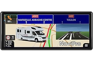 GPS Camping Car 10 Pouces NaviPro Max GPS pour Camping-Car, Navigation Europe et Maroc, Aires de Camping, Mises à Jour Gratuites à Vie