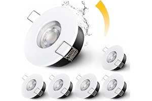 Sweier 6-pack dimbara LED infällda spotlights GU10 5W IP65 vattentät – 3 000 K varm vit, 70 mm utskärning, formgjuten aluminium downlights för badrum och vardagsrum