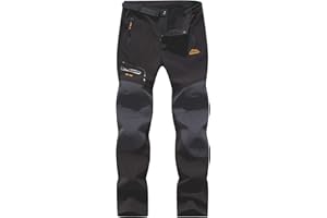 BenBoy Pantaloni Trekking Uomo Invernali Impermeabile Pantaloni da Sci Neve Arrampicata Escursionismo Caldo Pantaloni Softshell Outdoor
