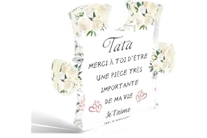 CRAHALEN Cadeau Tata Cadeau pour Tata Cadeau Tante Cadeau Tante Noel Cadeau Tata Anniversaire Super Tata Cadeau Acrylique Cadeau Cadeau Tata Personnalisé Idée Cadeau Tata Cadeau Amour Idee Cadeau Femme