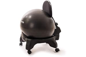 YOCKTEC Kikka Active Chair Chaise ergonomique avec boule gonflable (noir, plus)