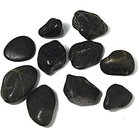 Rayher 5600301 Fluss-Kiesel, Steingröße ca. 2-3 cm, Netz 1 kg, schwarz