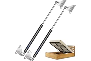 ARANA Muelles Resorte de Gas 635 mm (445 N/45 kg, tipo-L) con Amortiguador de Gas Hidráulico Brazo – Soporte para Cama de Autocaravana, Camión, Cocina, Ventana de Autocaravana y DIY Caja Pesada