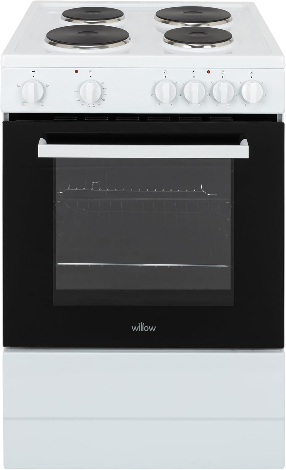 Willow WSE60WH 68L Freestanding Single Cavity Cooker, 60cm Electric Cooker - White