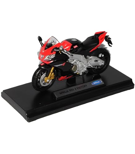 Welly MOTO APRILIA RSV 4 Factory rouge 1/18 RSV4 Kit de construcción de modelos, Niños Adolescentes Adultos, Unisex, No plegable