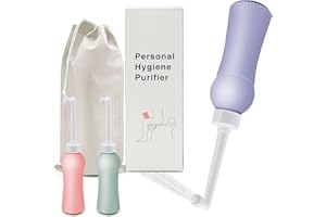 GEBRAZY 500ml Botella Perineal Postparto con Bolsa Viaje, Bidet Portátil para WC con Cabezal Retráctil, Ducha Íntima para Viajes y Hogar, Bidet Portátil Higiénico para Mujeres Postparto