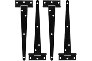 Zydiwo - Bisagras pesadas en T (4 piezas, con tornillos para puerta de descuento, valla de madera, puerta de jardín, ventana (12 pulgadas)