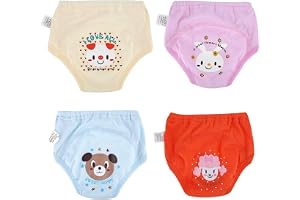 8PC/S Baby Training Pants Potty Training Underwear Toddlers Boys Girls Cartoon Cute Waterproof Diapers 4 Layers, Color