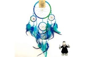 DREAMCATCHERWORLD.CO.UK Smart Hippo Blue Green Turquoise multi coloured dream catcher