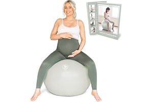 BABYGO® Pelota de Parto para Embarazo, Maternidad, Trabajo de Parto y Yoga + Nuestro Libro de Embarazo de 100 páginas, Ejercicio