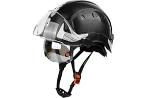 GREEN DEVIL Casque de protection industriel certifié EN397 et EN166 avec visière teintée + transparente | Casque de sécurité avec double visière pour la construction, l'artisanat et l'industrie |