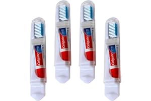Wilosc Travel Toothbrush Set With Mini Toothpaste x 4 - Portable Toiletries for Families