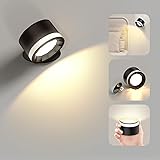 LED vägglampa inomhus, vägglampa med batteri, beröringskontroll 3 färglägen 3 ljusstyrkenivåer vägglampor, 360° roterbar, för