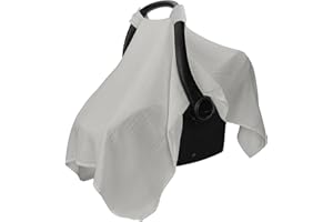 INELIHOO Muslin Cotton Baby Car Seat Covers Soft Breathable Car Seat Cover Universal Sun Protection Canopy for Baby Comfortable Infant Carseat Canopy Lightweight Summer Stroller Sun Shade Cover