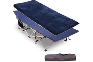 REDCAMP Folding Camping Beds for adults with Soft Mattress, Heavy Duty Sturdy 28" Extra Wide Camp Bed, Stronge Thicker Tubes Sleeping Cot Outdoor Travel Office