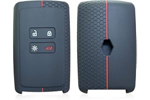 通用 Otayee Silikonowe Etui na Klucze Samochodowe Pokrywa Pasuje do Renault Captur Megane talizman Espace Clio Zoe Koleos Scenic 4 Arkana Dacia Sandero (Czarny B)