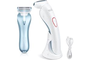 yusvwkj Electric Shaver for Women, Painless Womens Razor for Face Legs Underarms Bikini, Cordless Wet & Dry Lady Shaver for Women, Rechargeable Waterproof Lady Body Shaver with LED Light