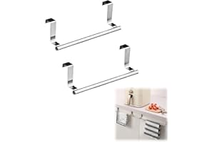 NHCDFA 2 PCS over Door Towel Rail,Over Radiator Towel rail,Tea Towel Holders for Kitchens,Kitchen Towel Holders,Towel Holder for Kitchens And Bathrooms with Anti-Slip Scratch-Protecting Stripe